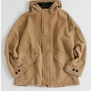 18East PROSPECT PARKA - STONEWASHED HANDLOOM DOUBLEWEAVE WITH KHADI PATCHWORK BA